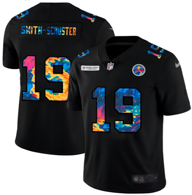 Mens Pittsburgh Steelers #19 JuJu Smith-Schuster 2020 Black Crucial Catch Limited Stitched Jersey