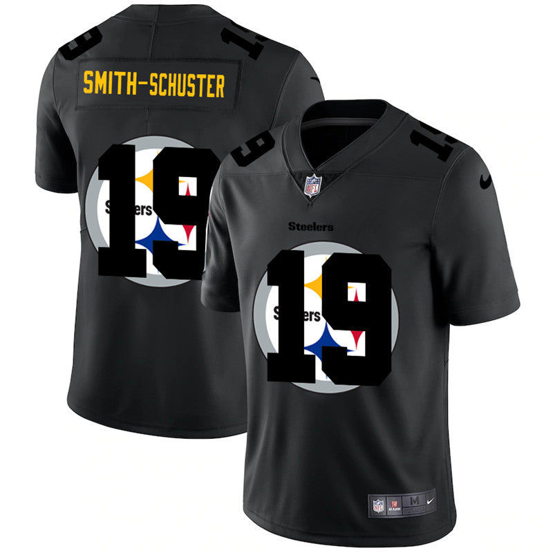 Mens Pittsburgh Steelers #19 JuJu Smith-Schuster 2020 Black Shadow Logo Limited Stitched Jersey