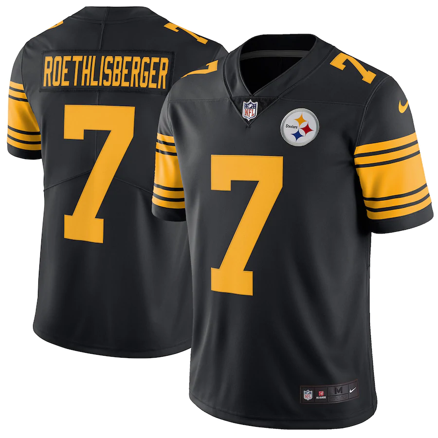Mens Pittsburgh Steelers #7 Ben Roethlisberger Black Vapor Untouchable Limited Stitched Jersey