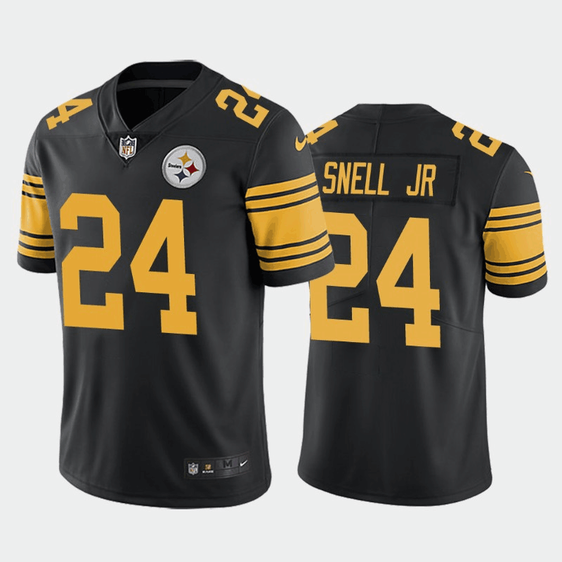 Mens Pittsburgh Steelers #24 Benny Snell Jr Black Color Rush Limited Stitched Jersey