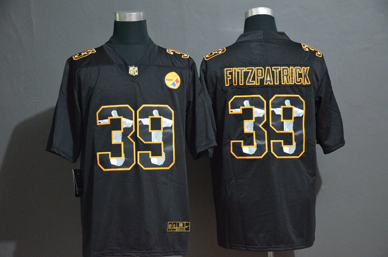 Mens Pittsburgh Steelers #39 Minkah Fitzpatrick Black Jesus Faith Edition Stitched Limited Jersey
