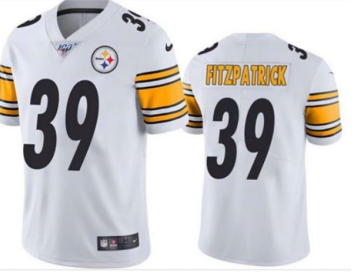 Mens Pittsburgh Steelers #39 Minkah Fitzpatrick 2019 White 100th Season Vapor Untouchable Limited Stitched NFL Jersey