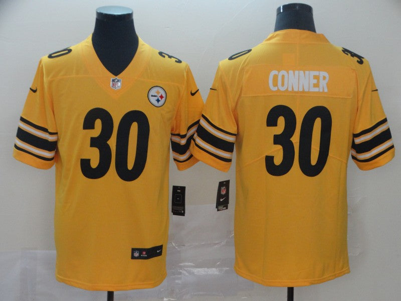 Mens Pittsburgh Steelers #30 James Conner 2019 Gold Inverted Legend Stitched NFL Jersey