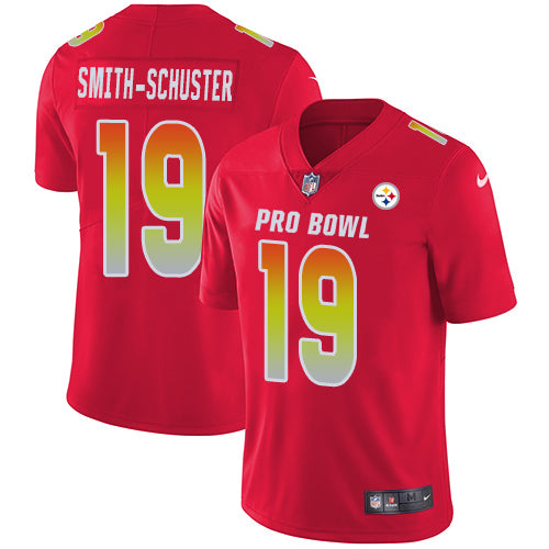 Mens AFC Pittsburgh Steelers #19 JuJu Smith-Schuster Red 2019 Pro Bowl NFL Game Jersey