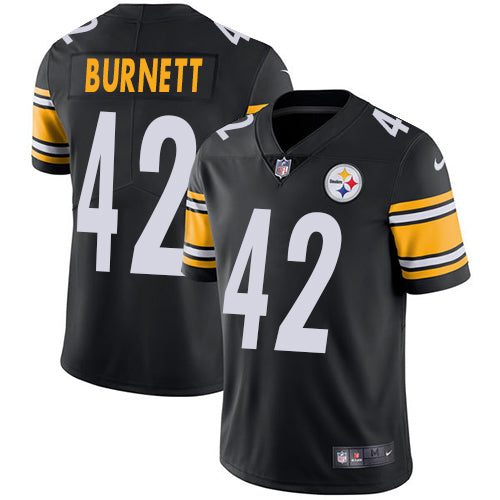 Mens Pittsburgh Steelers #42 Morgan Burnett Black Vapor Untouchable Limited Stitched NFL Jersey