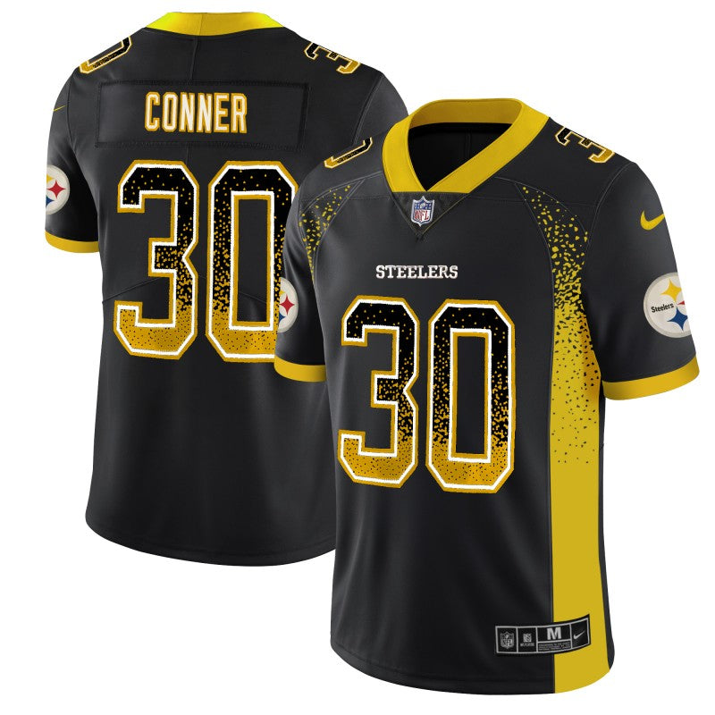 Mens Pittsburgh Steelers #30 James Conner Black 2018 Drift Fashion Color Rush Limited Stitched NFL Jersey