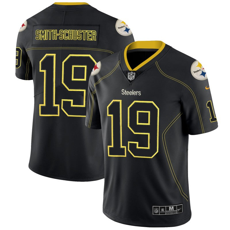 Mens Pittsburgh Steelers #19 JuJu Smith-Schuster Black NFL 2018 Lights Out Color Rush Limited Jersey