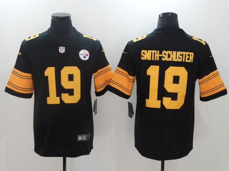Mens Nike Pittsburgh Steelers #19 JuJu Smith-Schuster Black Limited Rush Stitched NFL Jersey