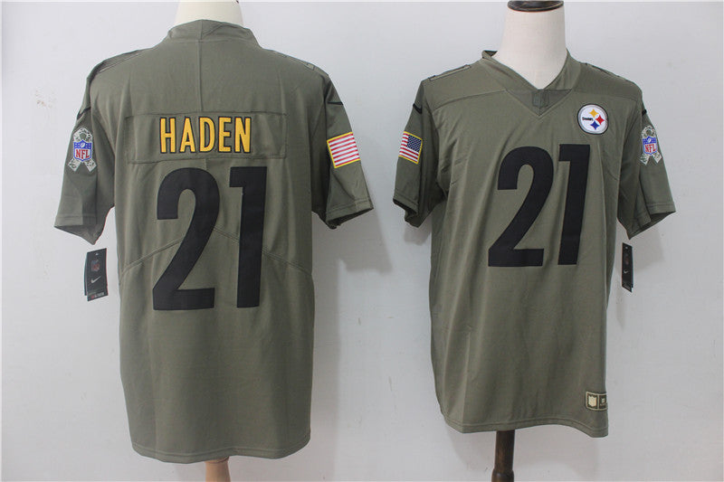 Mens Nike Pittsburgh Steelers #21 Joe Haden Olive Salute To Service Limited Stitched NFL Jersey