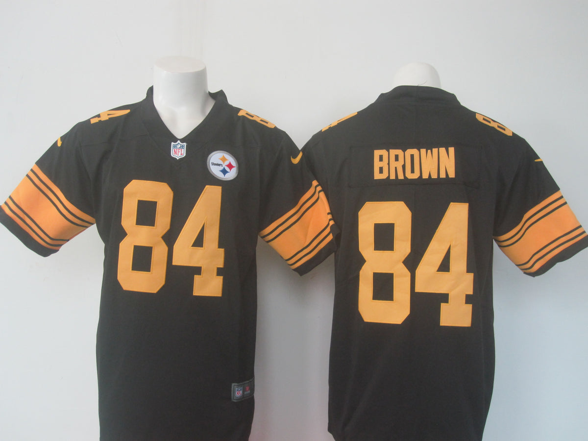 Mens Nike Steelers #84 Antonio Brown Black Limited Rush Stitched NFL Jersey