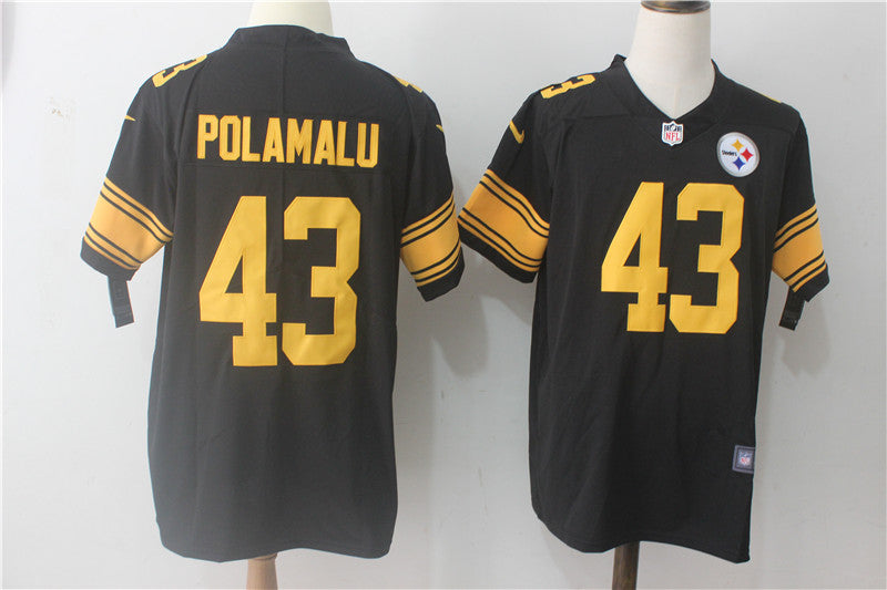 Mens Nike Pittsburgh Steelers #43 Troy Polamalu Black Limited Rush Stitched NFL Jersey