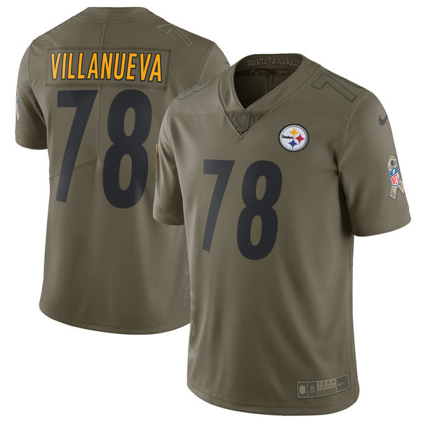 Mens Nike Pittsburgh Steelers #78 Alejandro Villanueva Olive Salute To Service Limited Stitched NFL Jersey