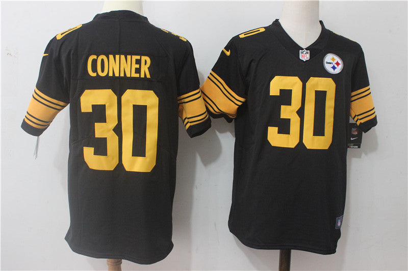 Mens Nike Pittsburgh Steelers #30 James Conner Black Stitched NFL Limited Rush Jersey