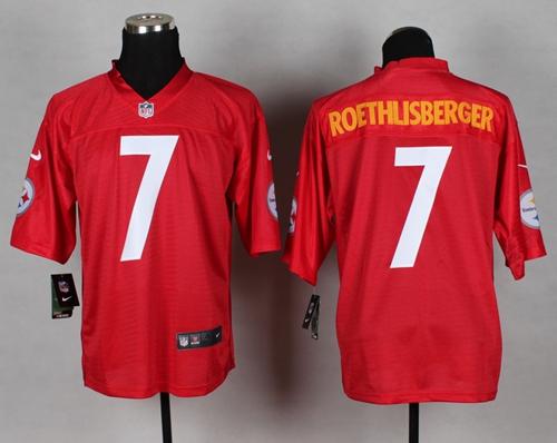 Nike Steelers #7 Ben Roethlisberger Red Mens Stitched NFL Elite QB Practice Jersey