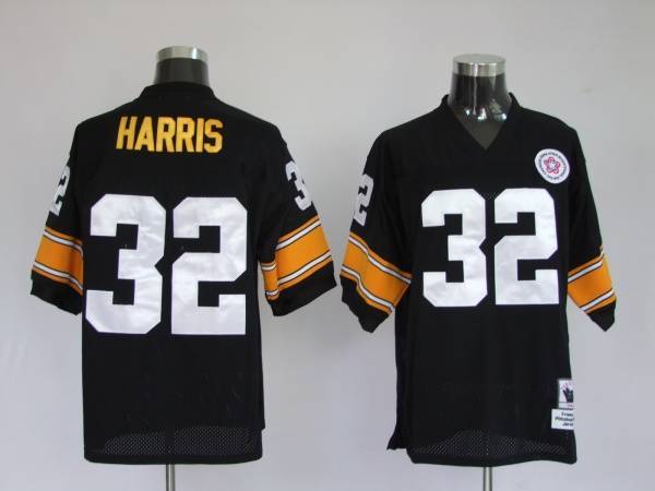 Mitchell Ness Steelers #32 Franco Harris Black Stitched Throwback NFL Jersey
