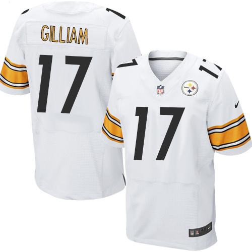 Nike Steelers #17 Joe Gilliam White Mens Stitched NFL Elite Jersey