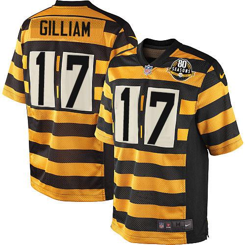 Nike Steelers #17 Joe Gilliam Yellow/Black Alternate Mens Stitched NFL 80TH Throwback Elite Jersey