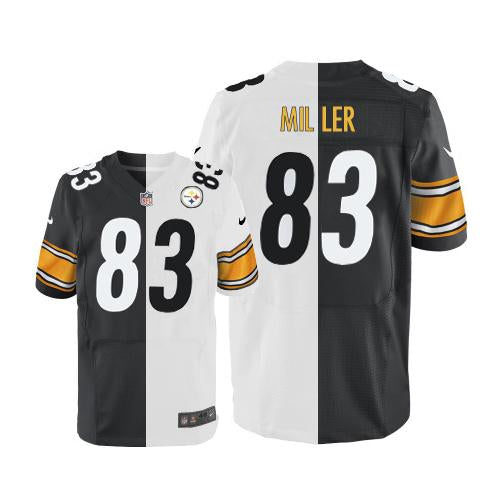 Nike Steelers #83 Heath Miller White/Black Mens Stitched NFL Elite Split Jersey