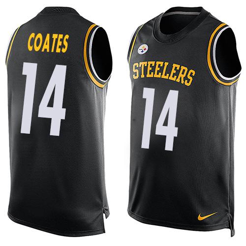 Nike Steelers #14 Sammie Coates Black Team Color Mens Stitched NFL Limited Tank Top Jersey