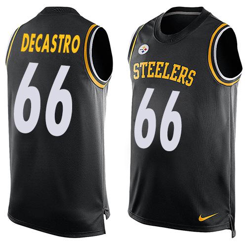 Nike Steelers #66 David DeCastro Black Team Color Mens Stitched NFL Limited Tank Top Jersey