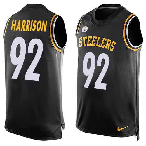Nike Steelers #92 James Harrison Black Team Color Mens Stitched NFL Limited Tank Top Jersey