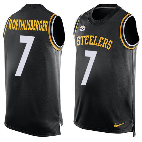 Nike Steelers #7 Ben Roethlisberger Black Team Color Mens Stitched NFL Limited Tank Top Jersey