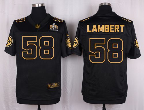 Nike Steelers #58 Jack Lambert Black Mens Stitched NFL Elite Pro Line Gold Collection Jersey