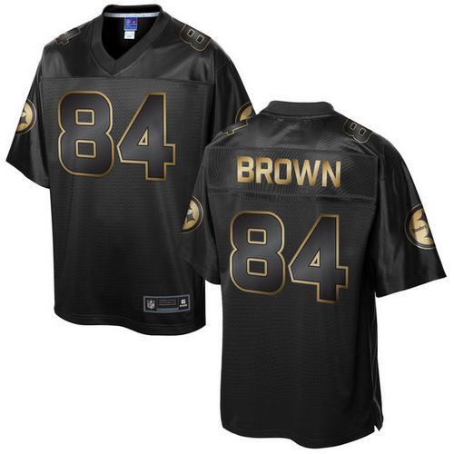 Nike Steelers #84 Antonio Brown Pro Line Black Gold Collection Mens Stitched NFL Game Jersey