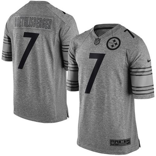Nike Steelers #7 Ben Roethlisberger Gray Mens Stitched NFL Limited Gridiron Gray Jersey