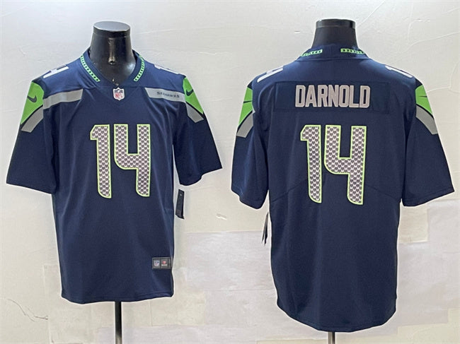Mens Seattle Seahawks #14 Sam Darnold Navy 2025 Vapor Limited Stitched Football Jersey