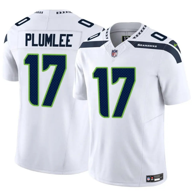 Mens Seattle Seahawks #17 John Rhys White 2024 FUSE Vapor Limited Stitched Football Jersey