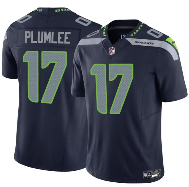 Mens Seattle Seahawks #17 John Rhys Navy 2024 FUSE Vapor Limited Stitched Football Jersey