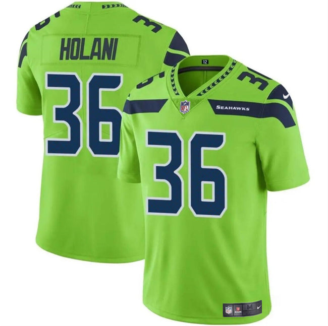Mens Seattle Seahawks #36 George Holani Green Vapor Limited Stitched Football Jersey