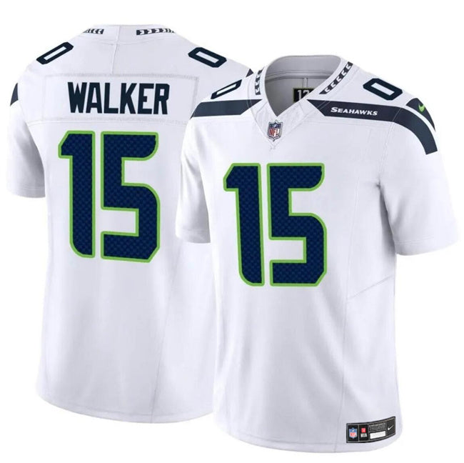 Mens Seattle Seahawks #15 PJ Walker White 2024 FUSE Vapor Limited Stitched Football Jersey
