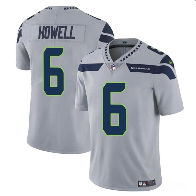 Mens Seattle Seahawks #6 Sam Howell Grey Vapor Limited Stitched Football Jersey