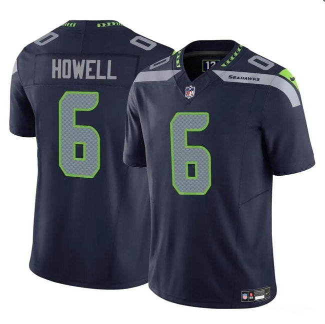 Mens Seattle Seahawks #6 Sam Howell Navy 2023 FUSE Vapor Limited Stitched Football Jersey