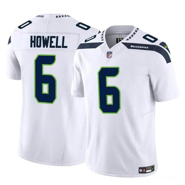 Mens Seattle Seahawks #6 Sam Howell White 2023 FUSE Vapor Limited Stitched Football Jersey