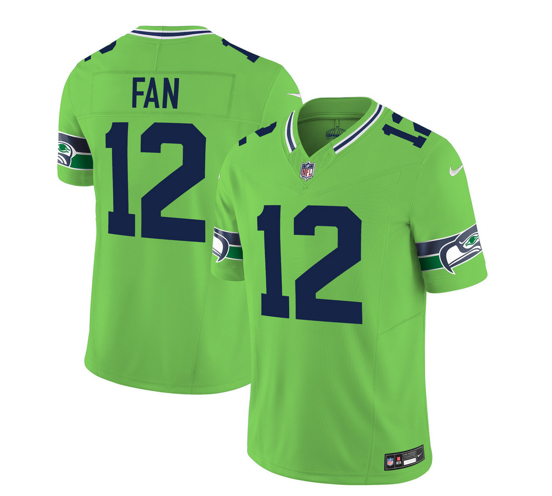 Mens Seattle Seahawks #12 Fan 2023 FUSE Green Limited Stitched Football Jersey