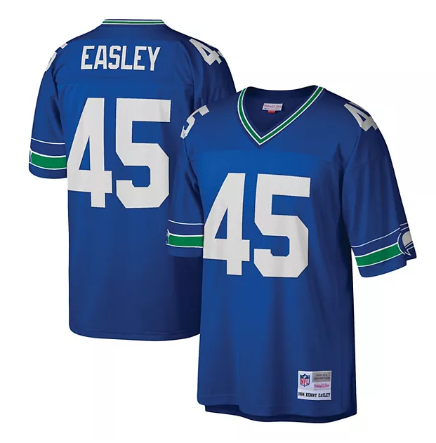 Mens Seattle Seahawks #45 Kenny Easley Royal Mitchell Ness Stitched Football Jersey