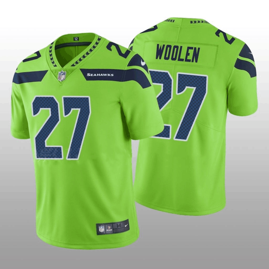 Mens Seattle Seahawks #27 Tariq Woolen Green Vapor Untouchable Stitched Football Jersey