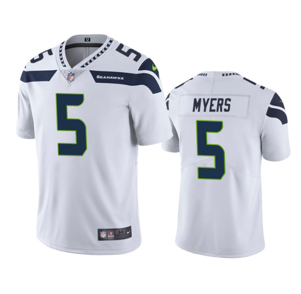 Mens Seattle Seahawks #5 Jason Myers White Vapor Untouchable Limited Stitched Jersey