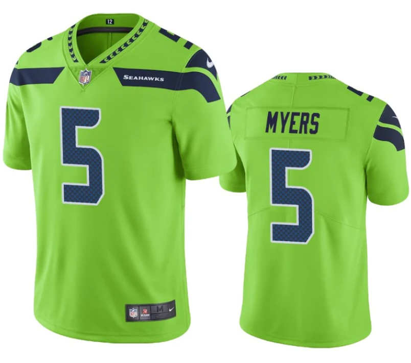Mens Seattle Seahawks #5 Jason Myers Green Vapor Untouchable Limited Stitched Jersey