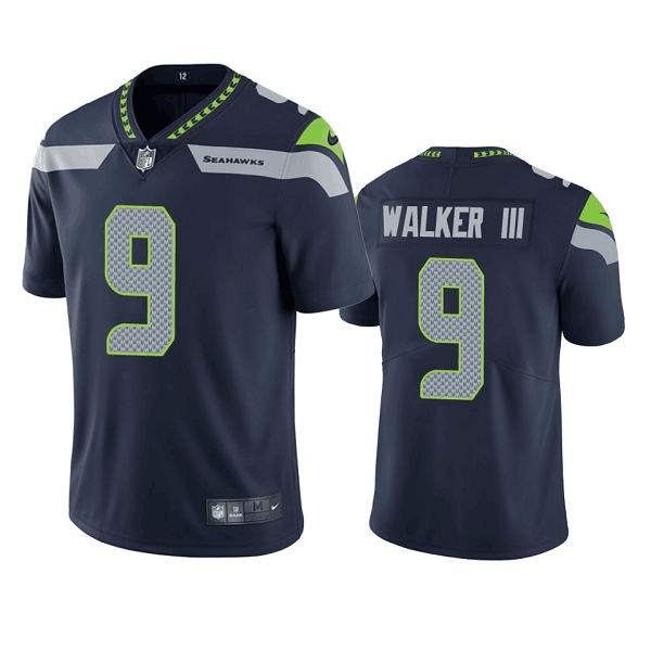 Mens Seattle Seahawks #9 Kenneth Walker III Navy Vapor Untouchable Limited Stitched Jersey