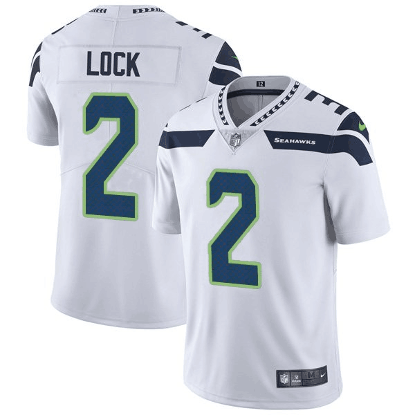 Mens Seattle Seahawks #2 Drew Lock White Vapor Untouchable Limited Stitched Jersey