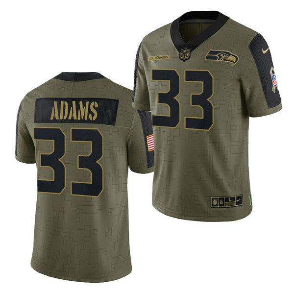 Mens Seattle Seahawks #33 Jamal Adams 2021 Olive Salute To Service Limited Stitched Jersey
