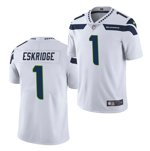 Mens Seattle Seahawks #1 DWayne Eskridge White Vapor Untouchable Limited Stitched Jersey