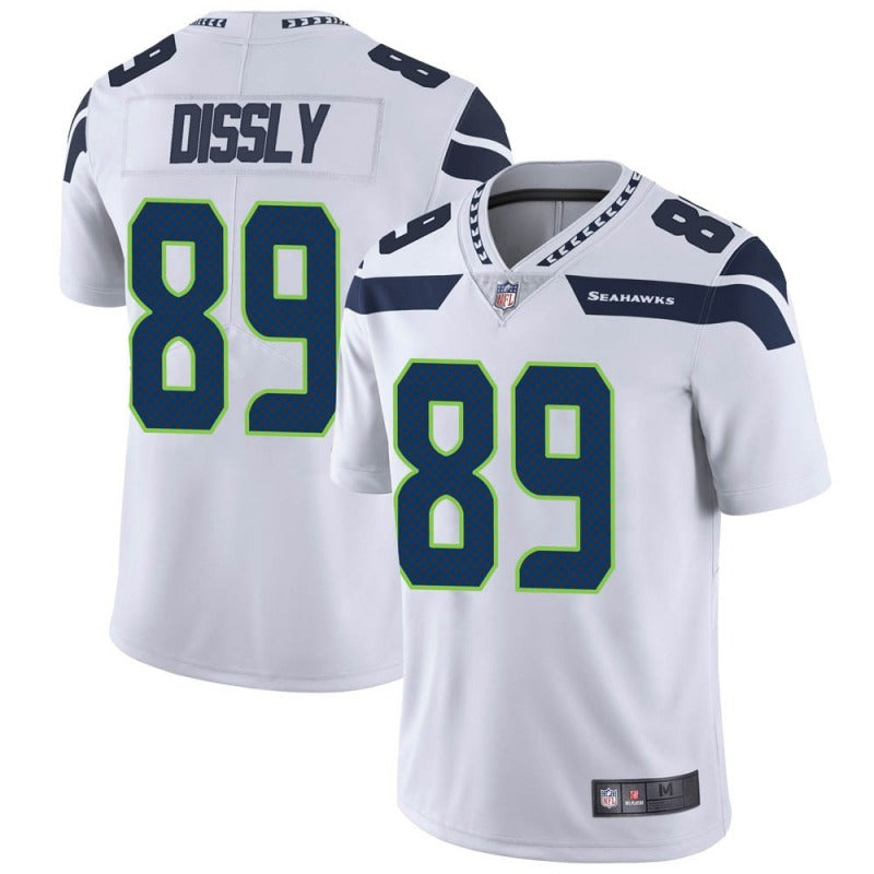 Mens Seattle Seahawks #89 Will Dissly White Vapor Untouchable Limited Stitched Jersey