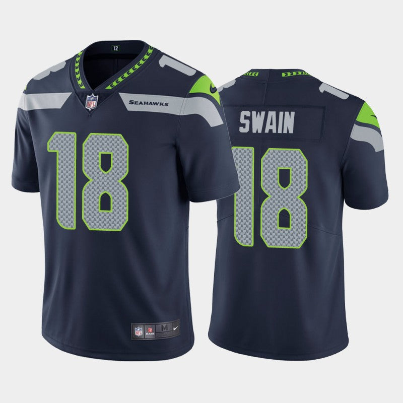 Mens Seattle Seahawks #18 Freddie Swain Navy Vapor Untouchable Limited Stitched Jersey