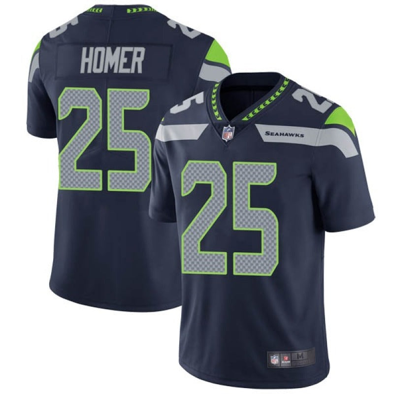 Mens Seattle Seahawks #25 Travis Homer Navy Vapor Untouchable Limited Stitched Jersey