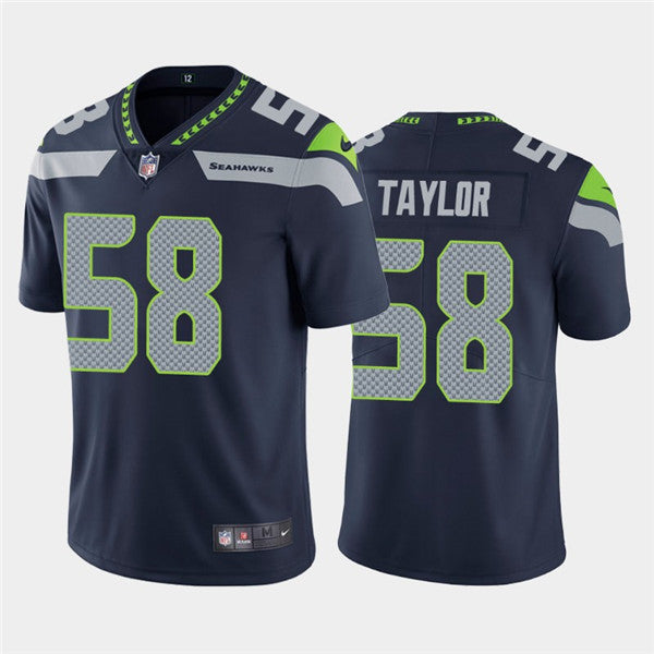 Mens Seattle Seahawks #58 Darrell Taylor Navy Vapor Untouchable Limited Stitched Jersey